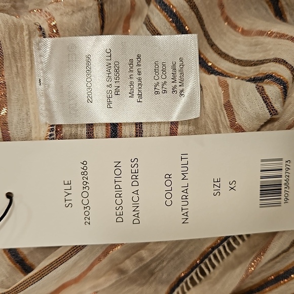 💕VERONICA BEARD💕 Danica Metallic Dress ~ Natural Multi-Color XS NWT - Picture 16 of 16